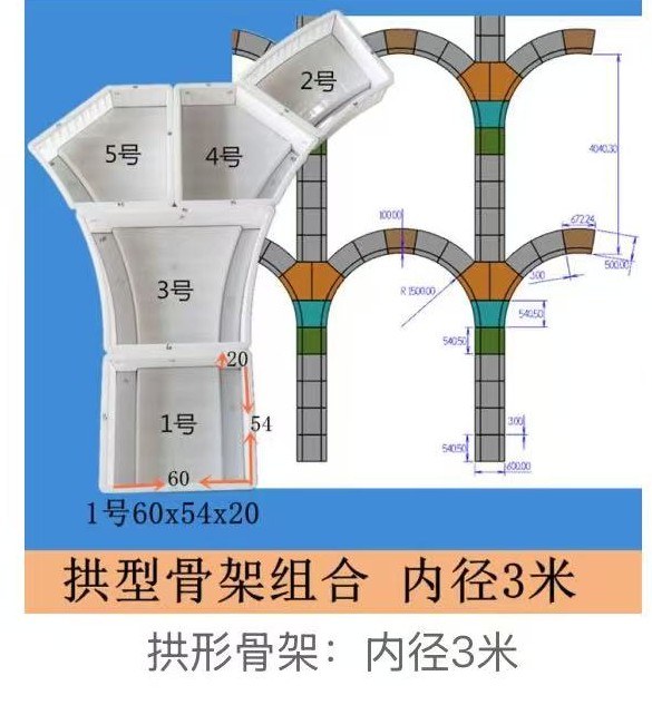 Arch Framework No.1 Piece Mould 60×54×20cm (inner Ø3m set)
