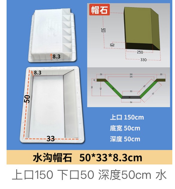 Channel Coping (cap stone) Mould 50×33×8.3cm