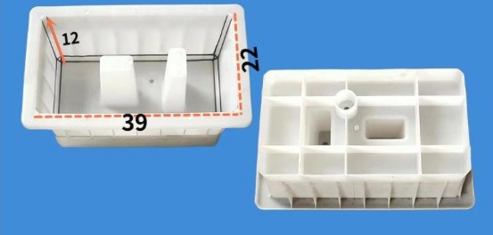railway fence post footing foundation block mould 39x22x12cm with twin post sockets
